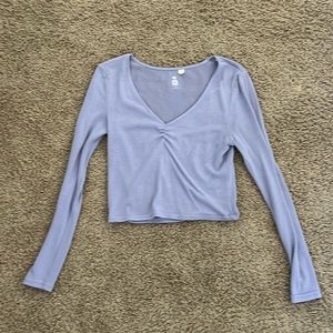 Pacsun light purple cropped long sleeve shirt